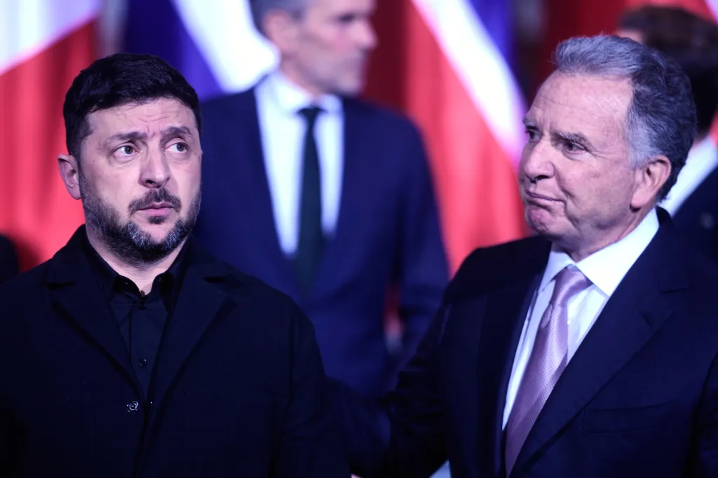 Ukraine's President Volodymyr Zelensky and Steve Witkoff, meet at the chancellery in Berlin, Germany, on Dec. 15, 2025.