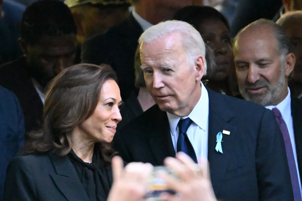 US President Joe Biden and Vice President Kamala Harris at the 9/11 anniversary ceremony.