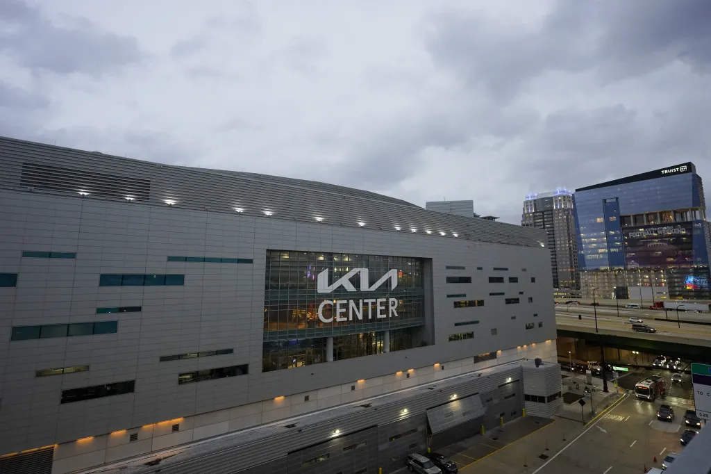 Exterior view of the Kia Center in Orlando, Florida.