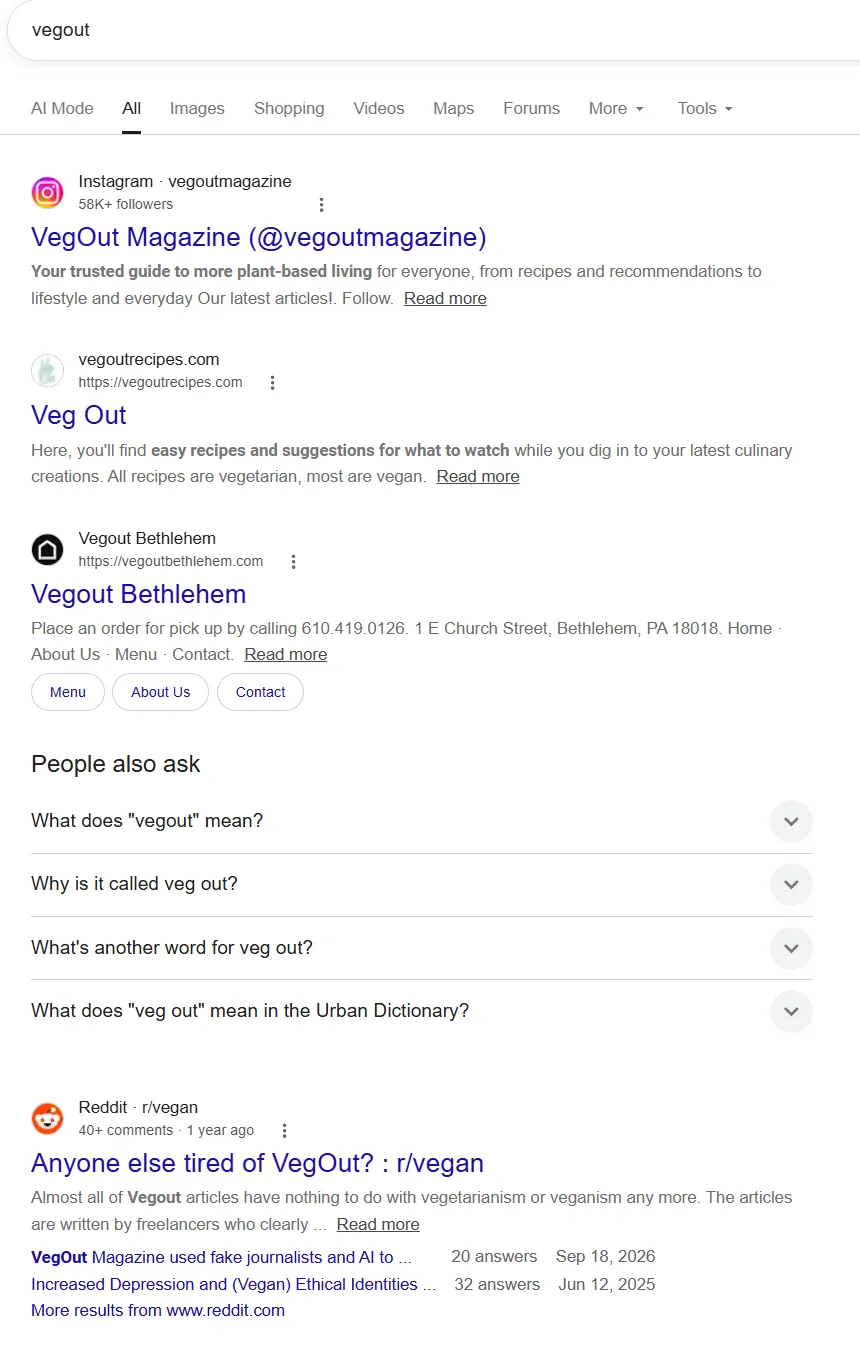 Google search results for 