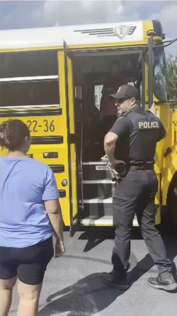 The incident unfolded at the Highland Trace Apartments in Lumpkin County — about an hour outside Atlanta — when a substitute school bus driver was dropping off children from Cottrell Elementary School on Monday