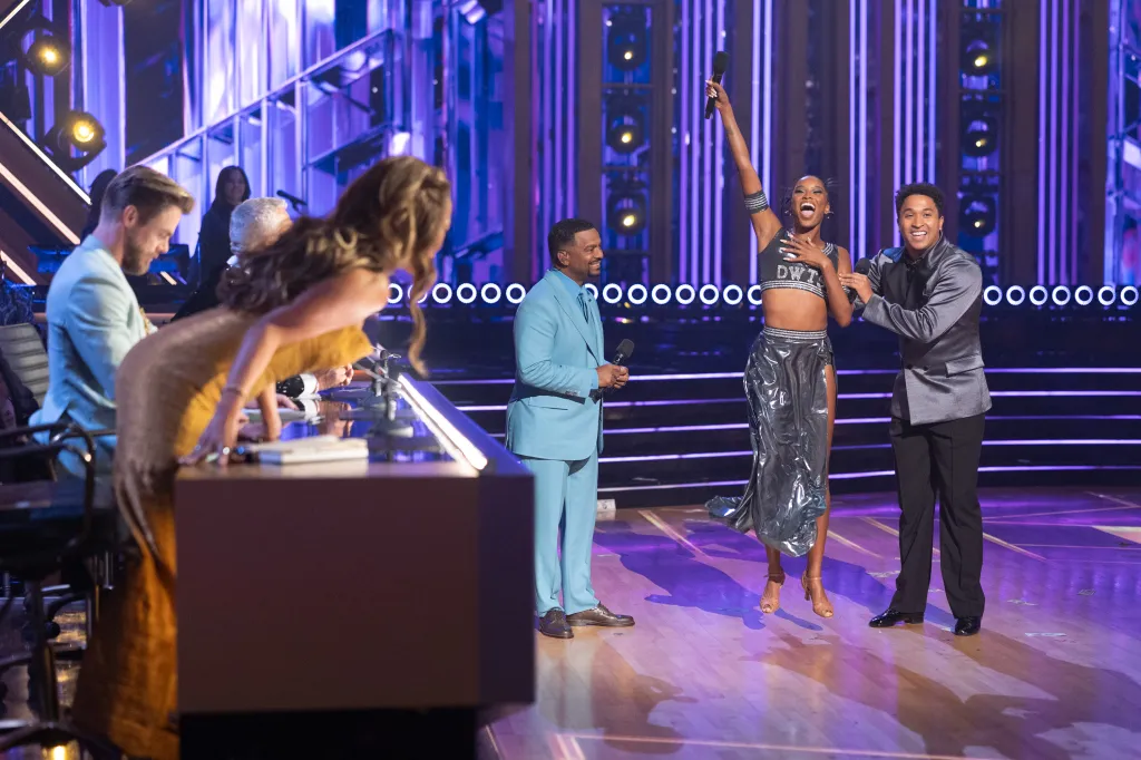 Derek Hough, Alfonso Ribeiro, Ciara Miller, and Brandon Armstrong on Dancing with the Stars.
