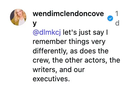 Wendi McLendon-Covey Instagram comment