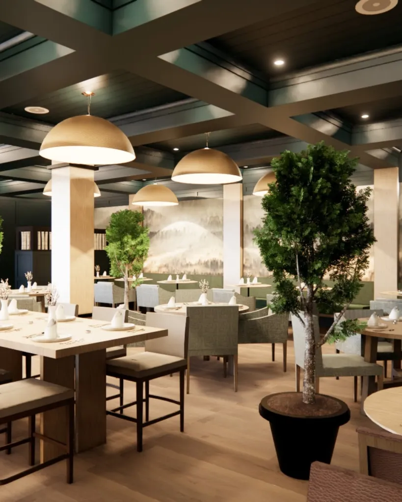 Restaurant interior.