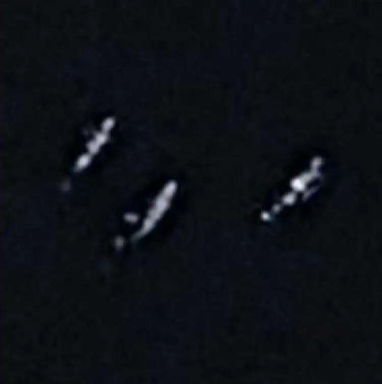 Satellite image of alleged Loch Ness Monster in Loch Ness.
