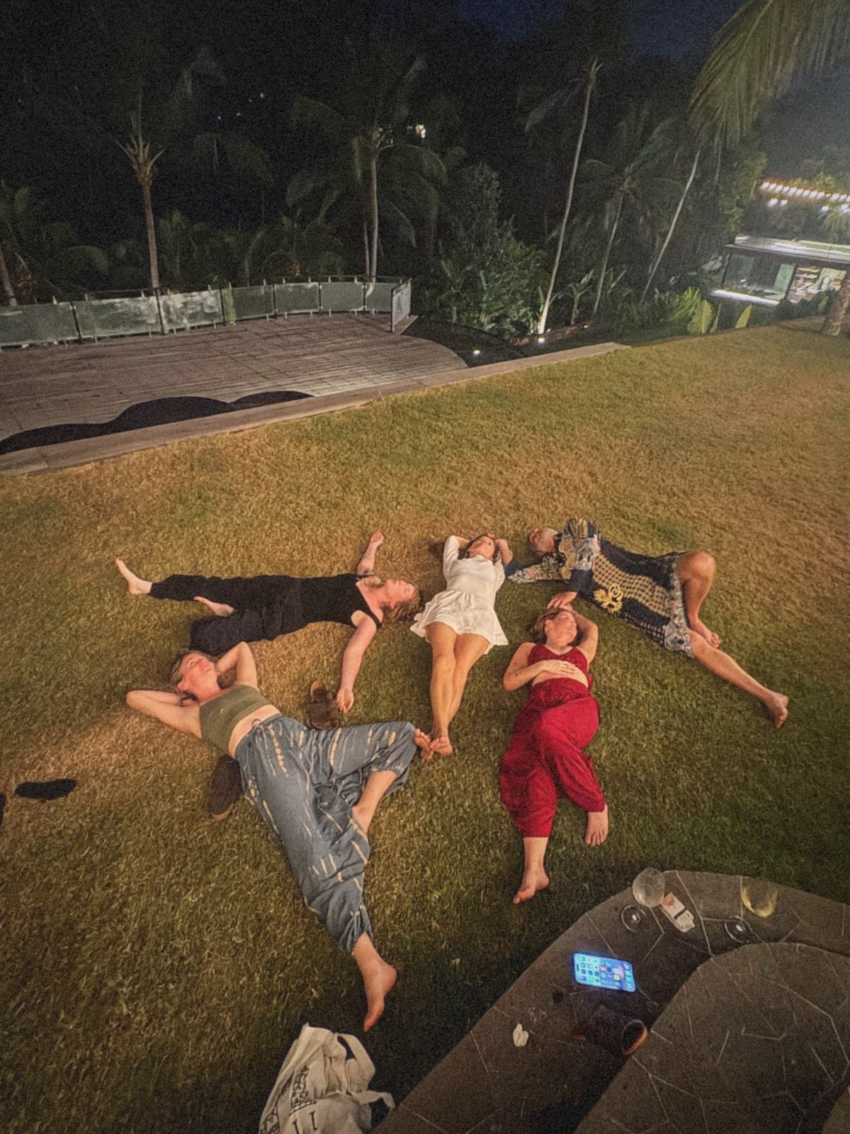 Others showed her taking part in a group meditation, standing under a waterfall, being silly with her friends and other snaps from her trip.