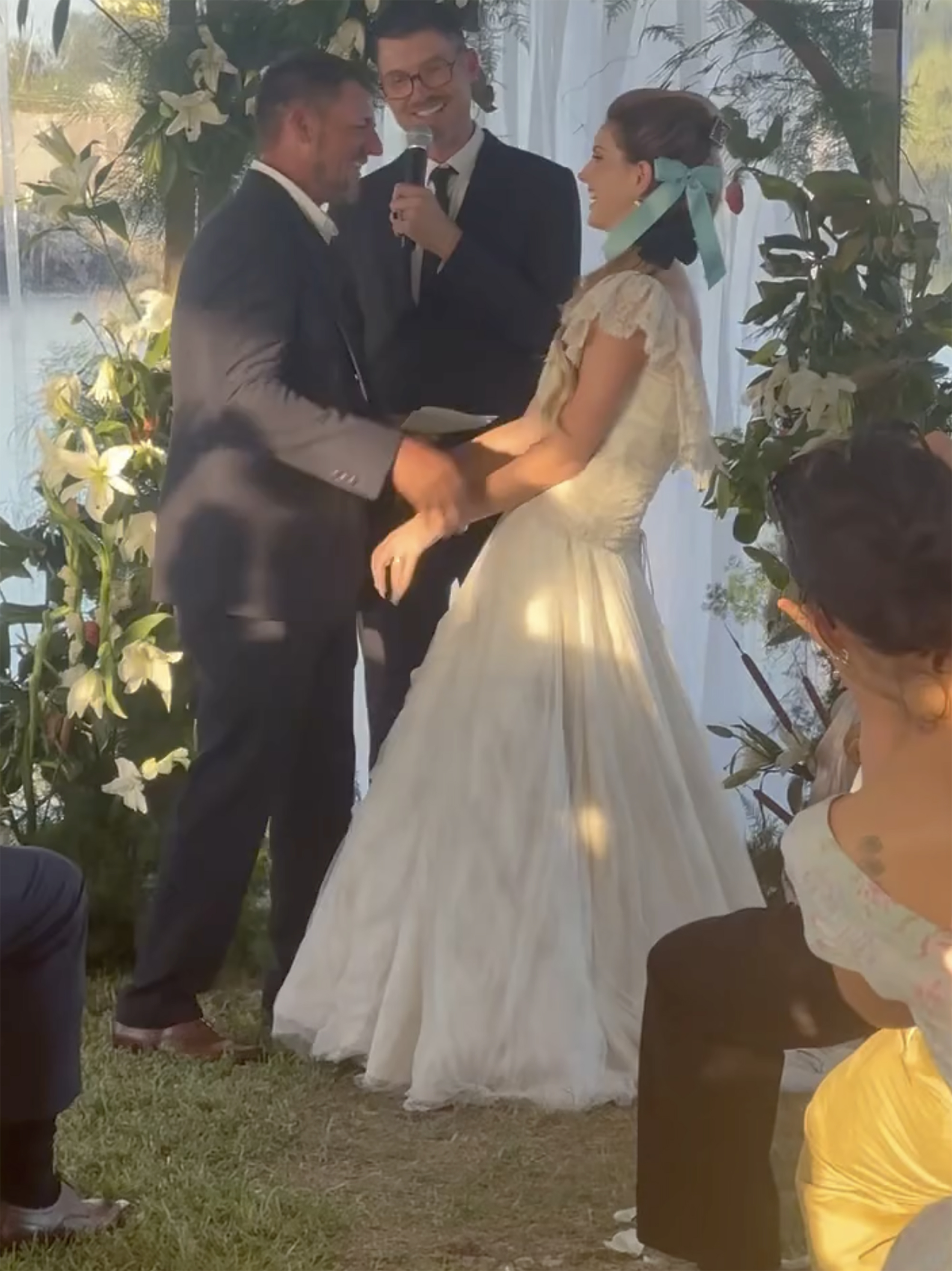 Lana Del Rey and Jeremy Dufrene at their wedding ceremony.