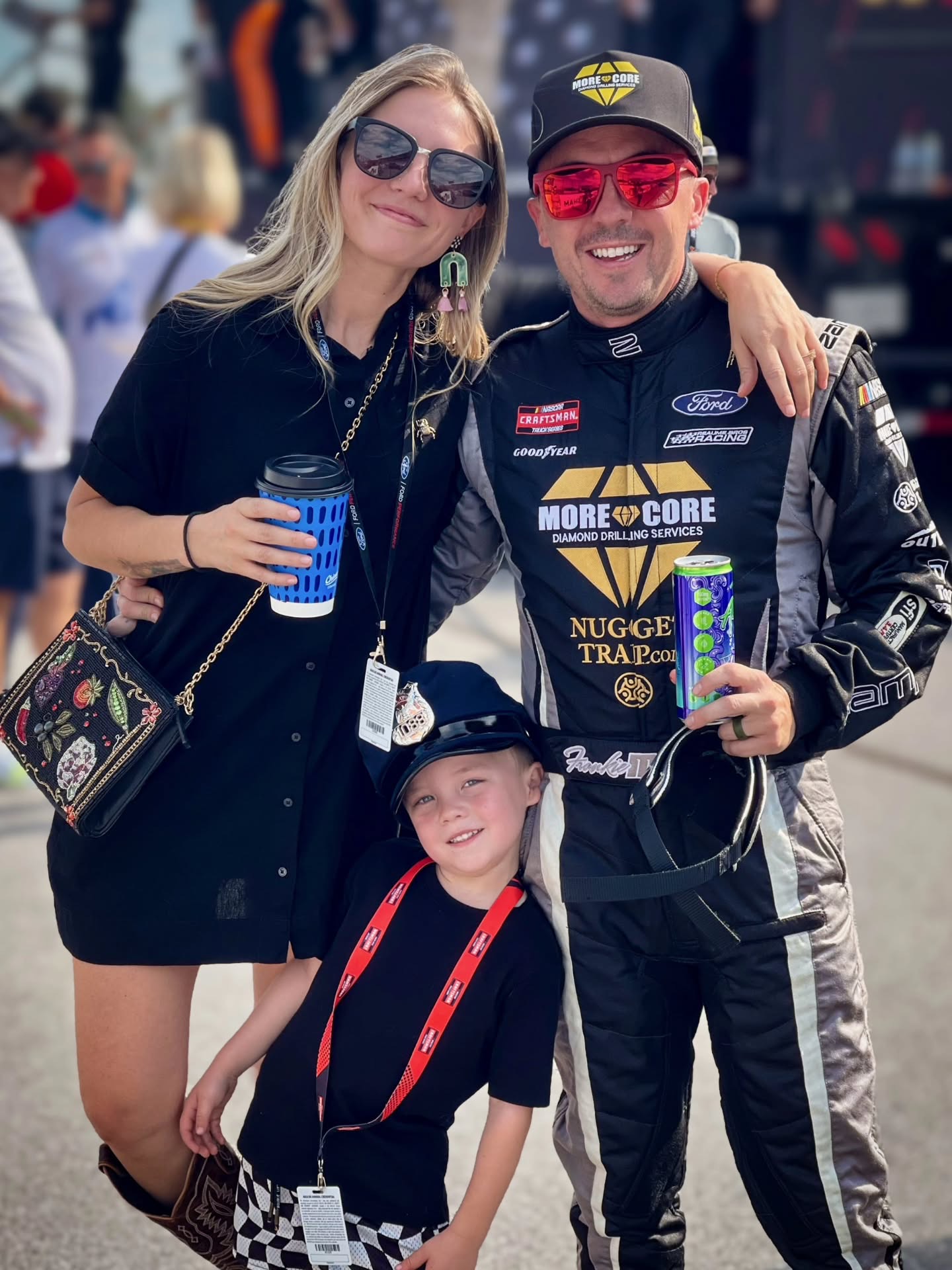Mauz and his wife with their son.
