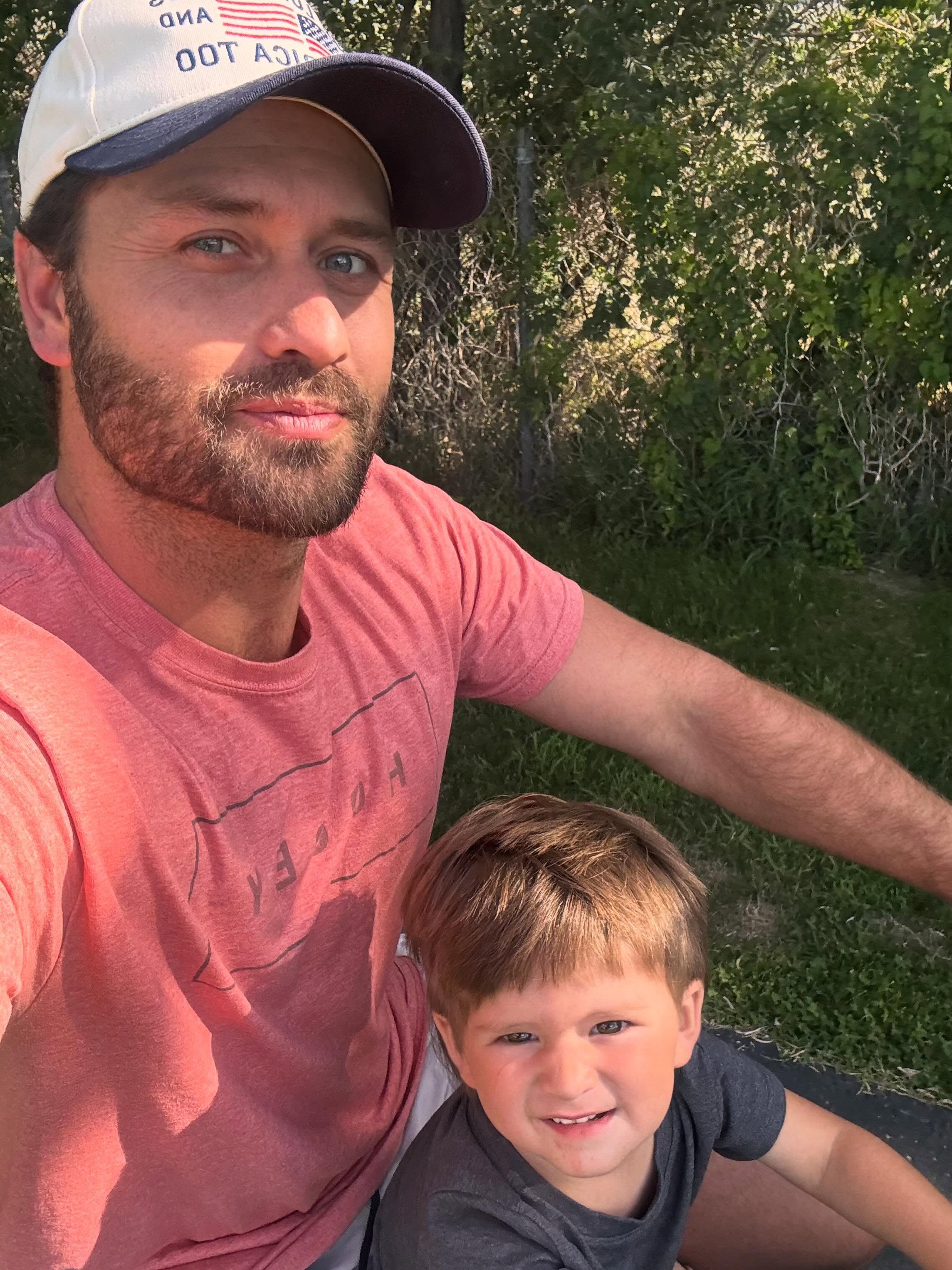 Dakota Mortensen with son Ever