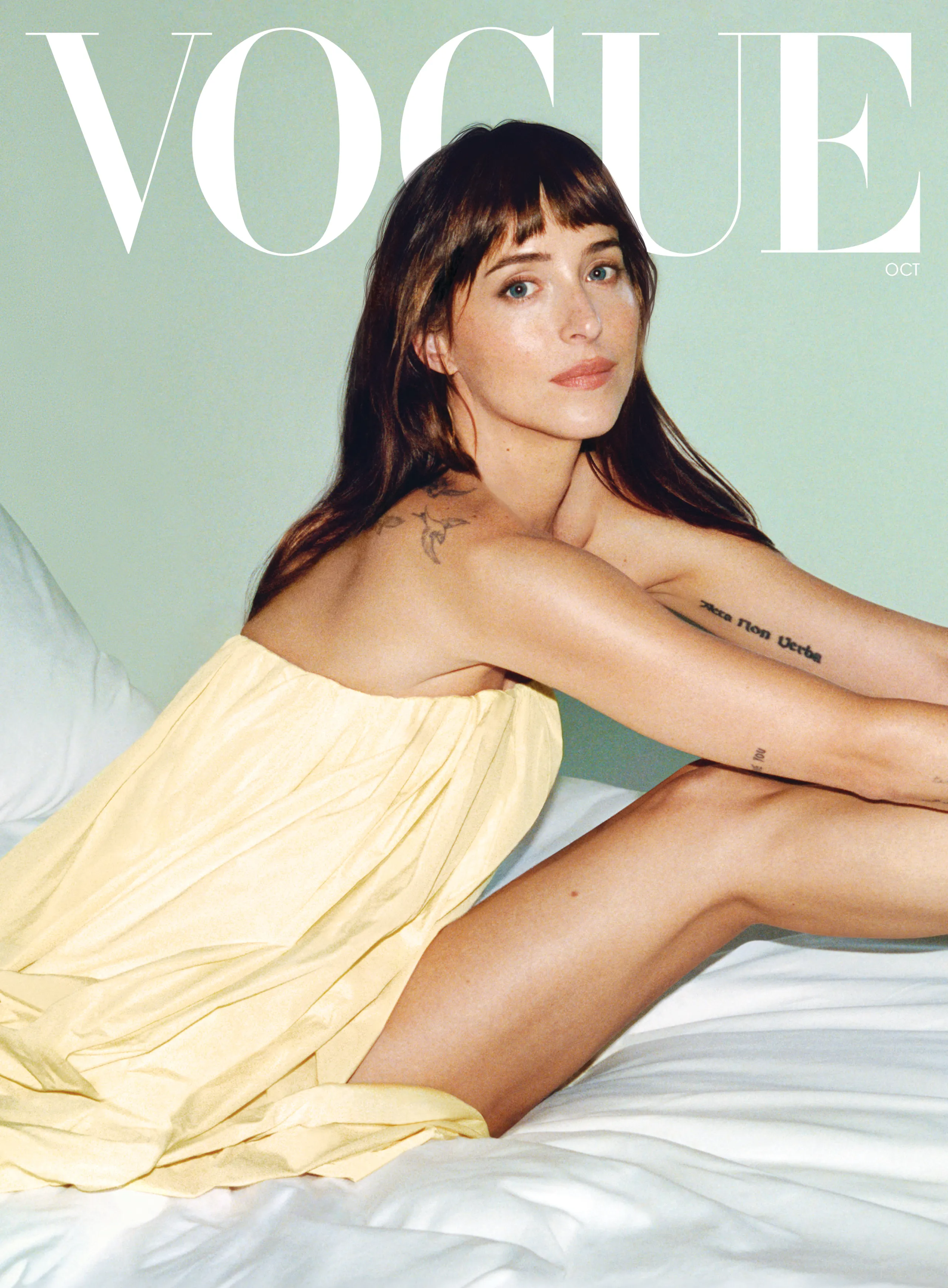 Dakota Johnson on the October cover of Vogue.