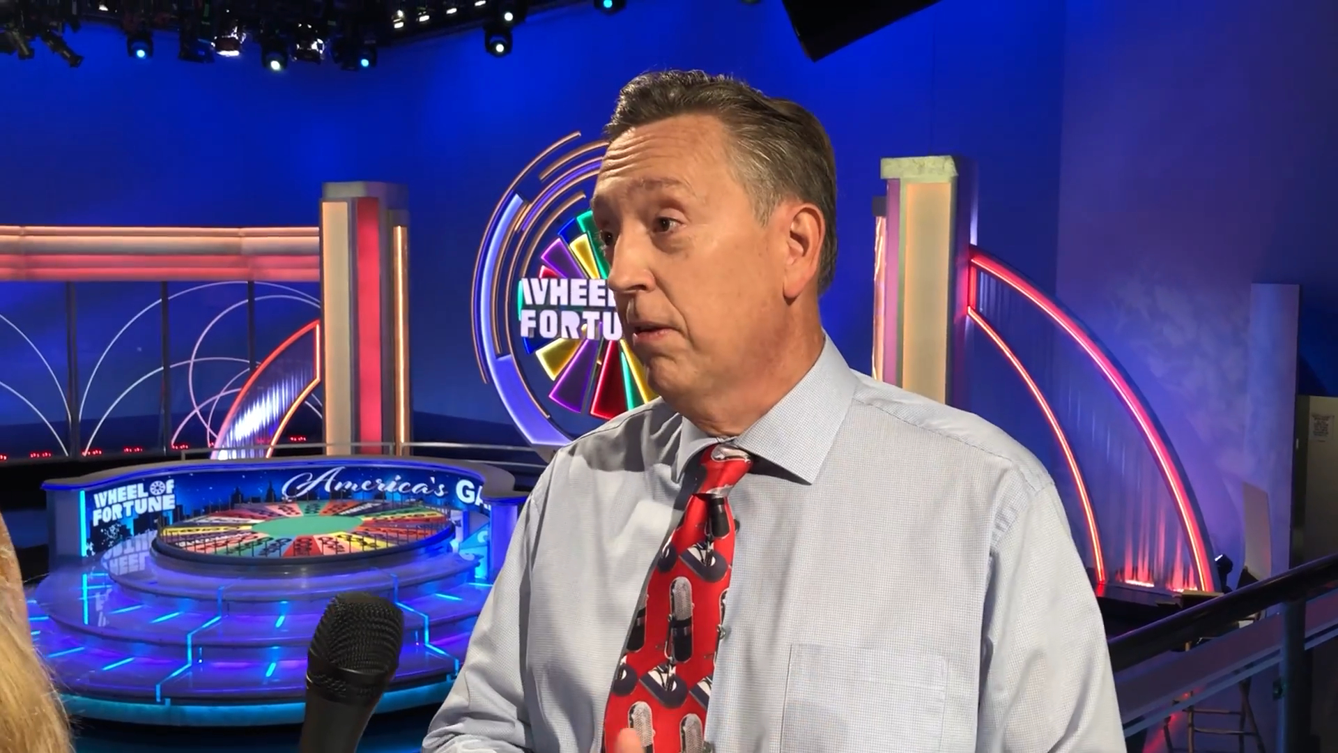 Jim Thornton on the set of Wheel of Fortune.