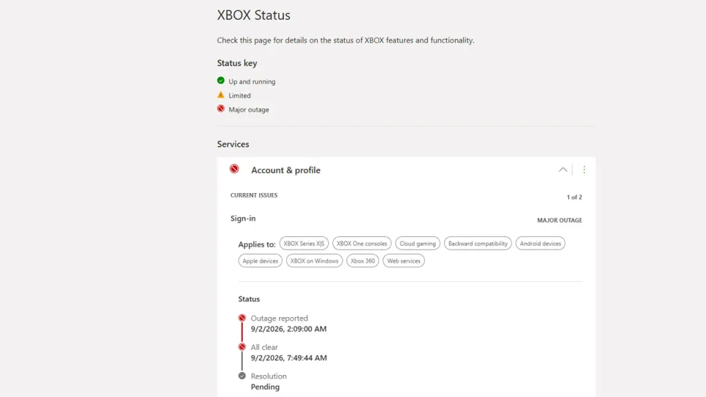 Xbox Server Status