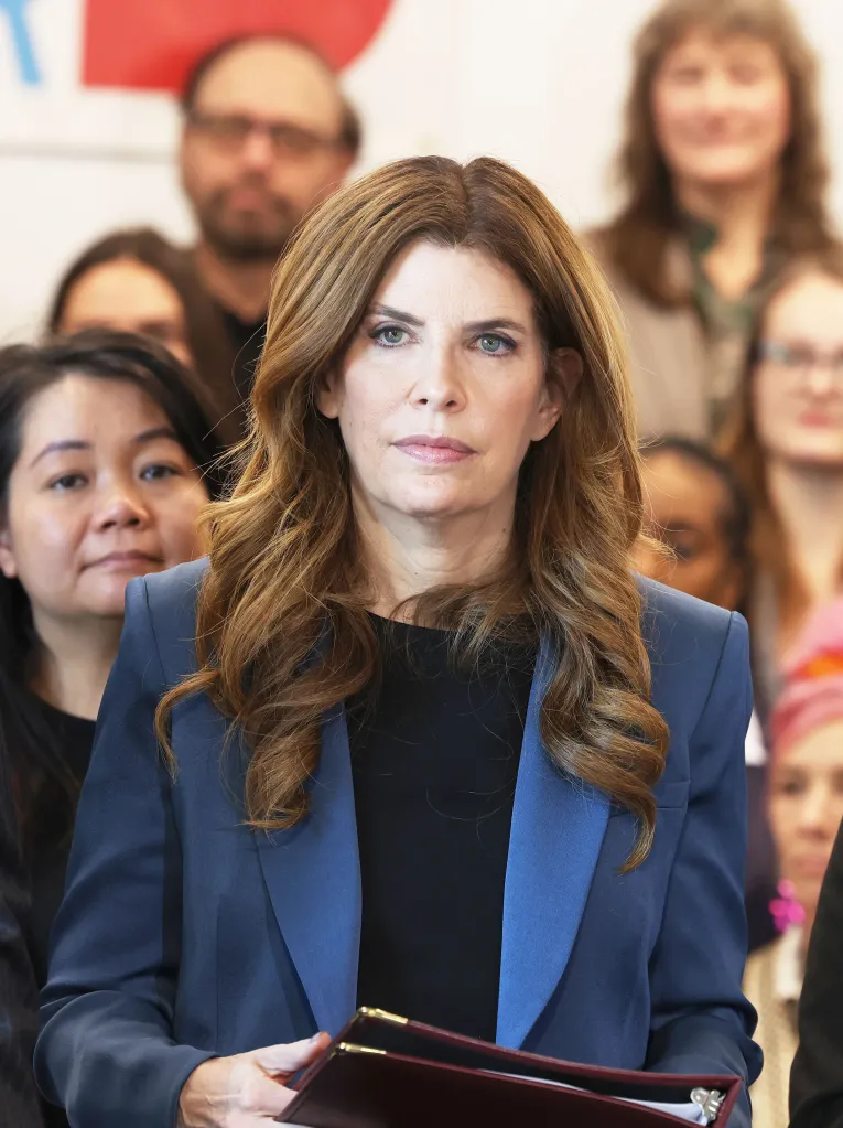 New York City Council Speaker Julie Menin attends an announcement regarding the expansion of a pilot program for quicker payments of nonprofits through discretionary funding in Brooklyn.