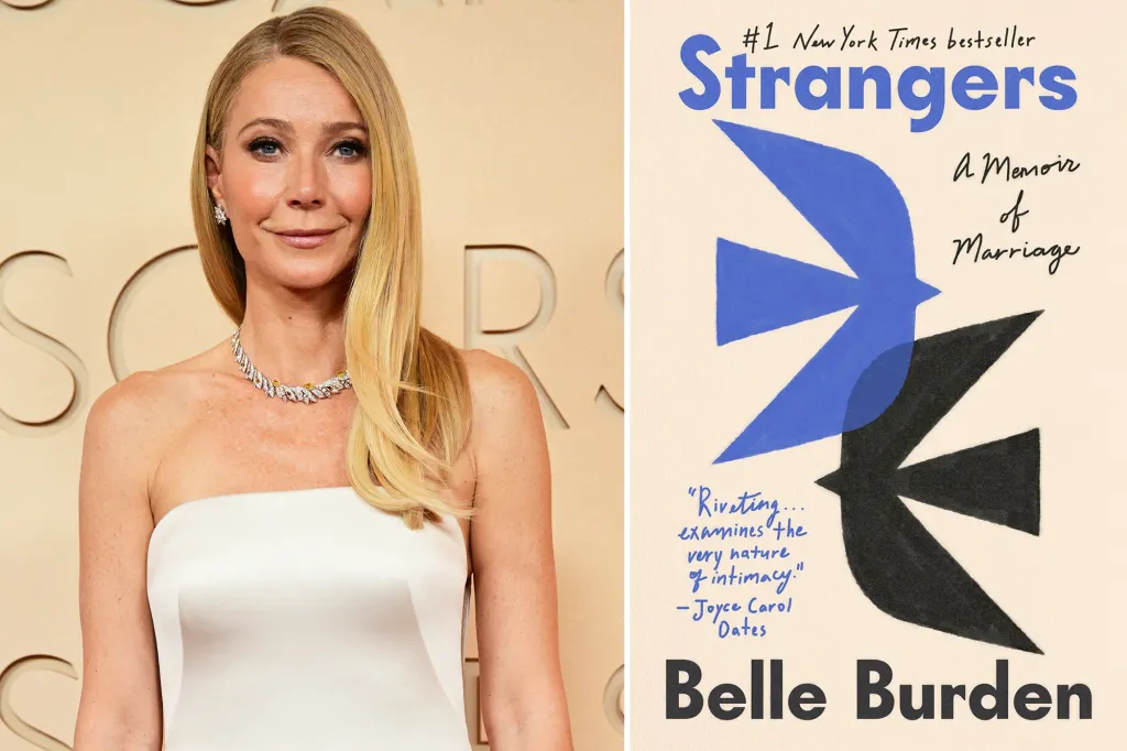 Collage of a photo of Gwyneth Paltrow and the cover of the book 
