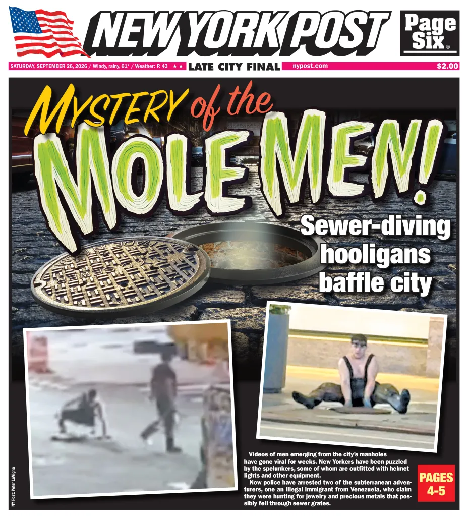 New York Post front page featuring the headline 