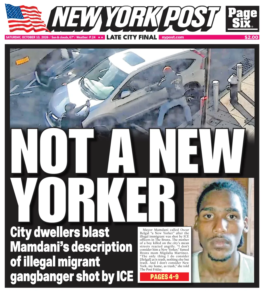 New York Post front page featuring the headline