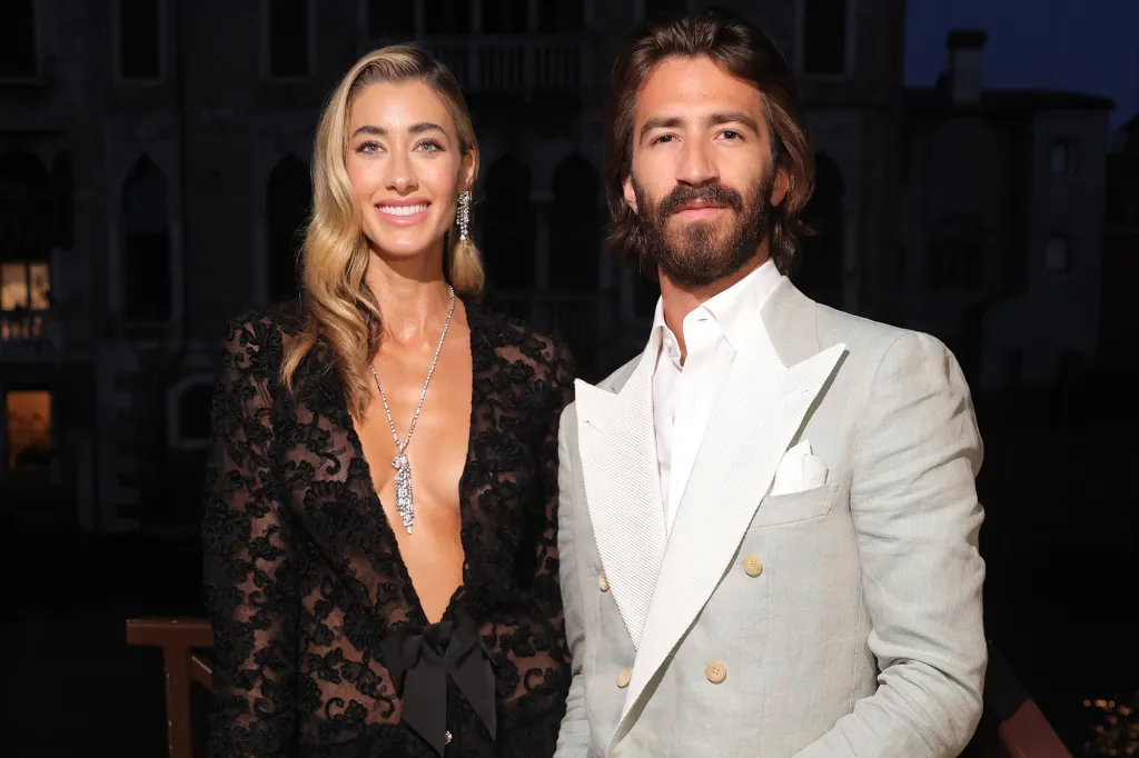 Melissa Satta and Mattia Rivetti posing together.