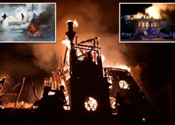 French rioters set fire to historic Limoges Town Hall as far-left demonstrations spiral out of control