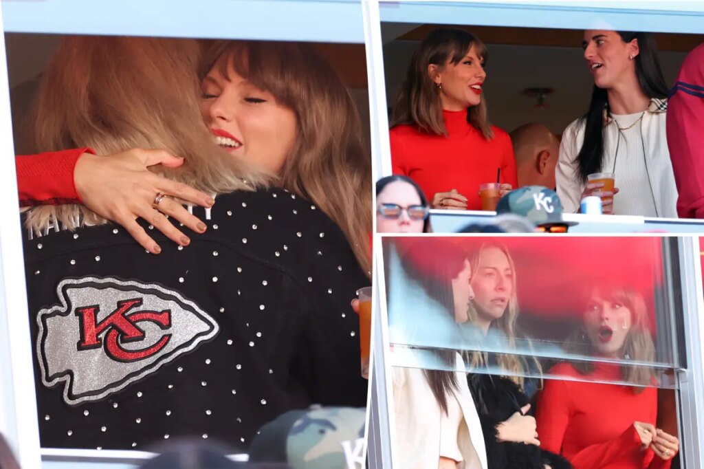 Taylor Swift hangs with Caitlin Clark, Este Haim as husband Travis Kelce’s Chiefs take on Chargers