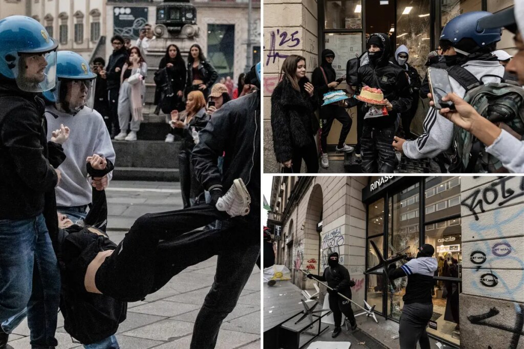 Italian police arrest hundreds of protesters over tense clashes, looting businesses