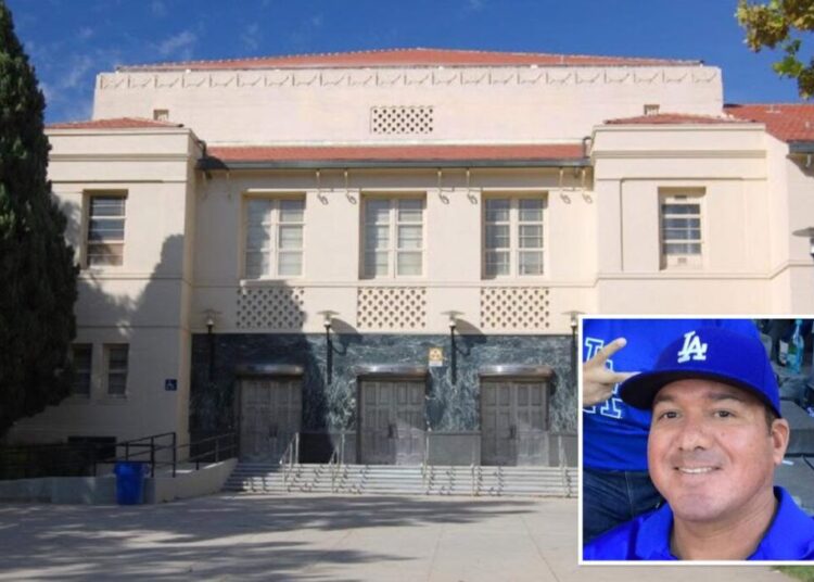 Horror as California high school football staffer collapses and dies on sideline during varsity game