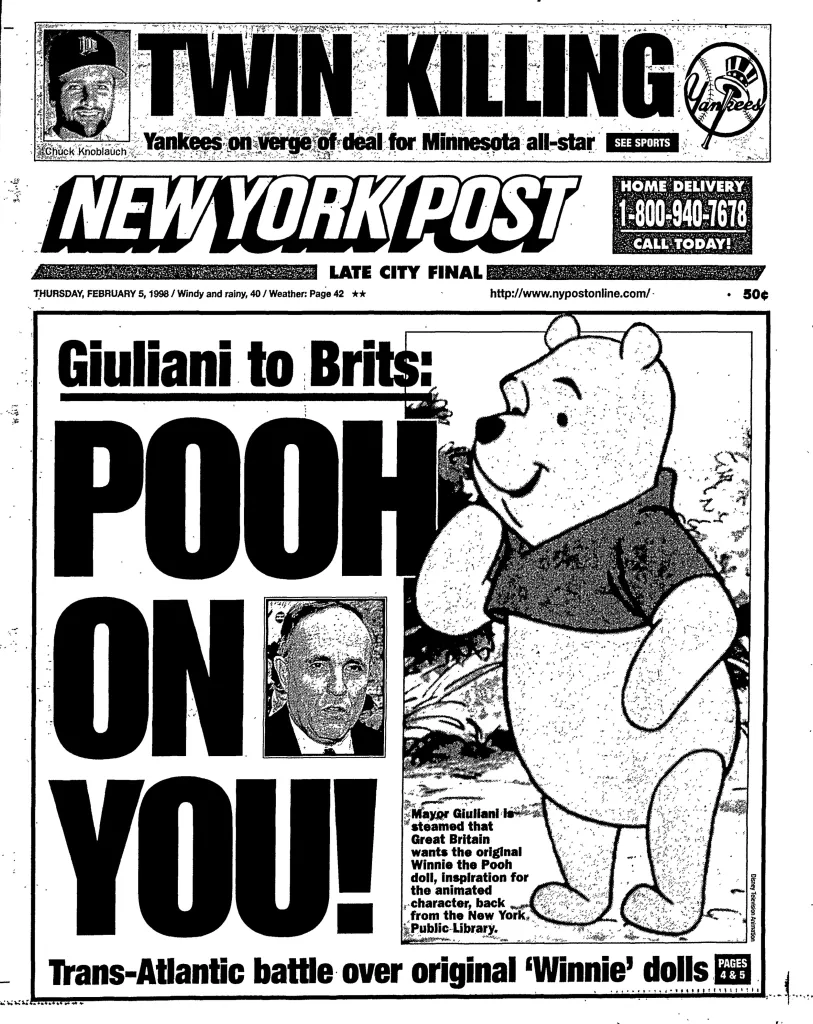 The New York Post's 1998 cover