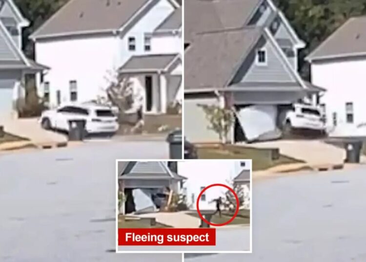 Dramatic footage captures car smashing into house during South Carolina police chase