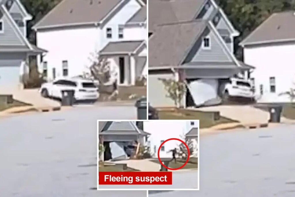 Dramatic footage captures car smashing into house during South Carolina police chase