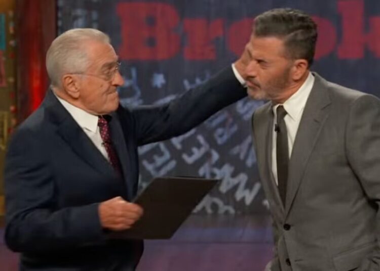 Robert De Niro’s Brendan Carr Slaps Some Sense Into Jimmy Kimmel in Surprise Late-Night Appearance