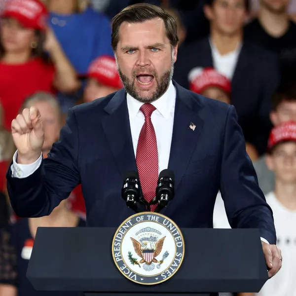 Fox forced to cut away from JD Vance’s speech as protesters repeatedly heckled him