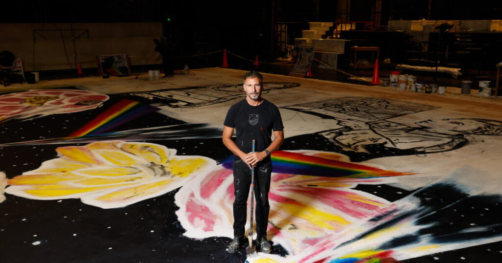 L.A. Opera kicks off new season by unveiling its latest work: a 70-foot, hand-painted curtain