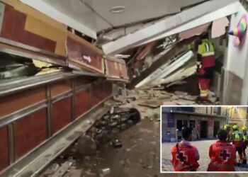 Eleven hurt after bar collapses in Spain