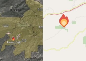 Fast-moving wildfire explodes in size near Santa Clarita as extreme heat wave grips SoCal