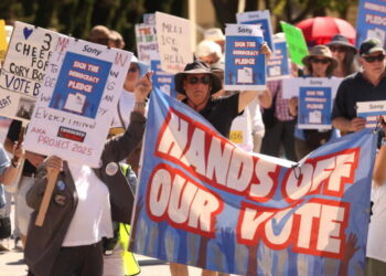 Culver City protesters demand Sony, Amazon, other studios defend democracy