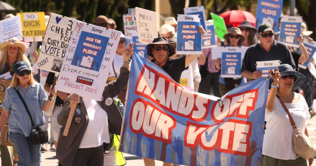 Culver City protesters demand Sony, Amazon, other studios defend democracy