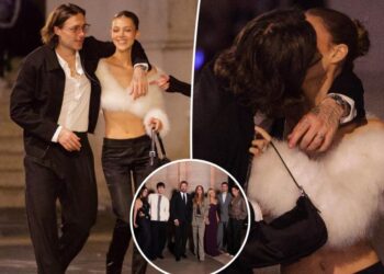 Brooklyn Beckham, Nicola Peltz smooch in Paris after snubbing Victoria’s fashion show amid family feud