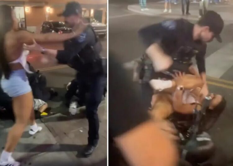 Viral video captures Arizona State University cheerleader being shoved to ground, pummeled by cops