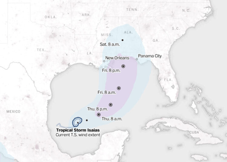 Tropical Storm Isaias tracker: Map and projected storm path