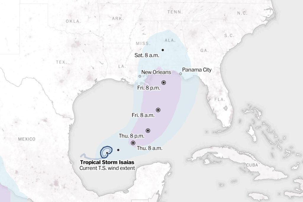 Tropical Storm Isaias tracker: Map and projected storm path