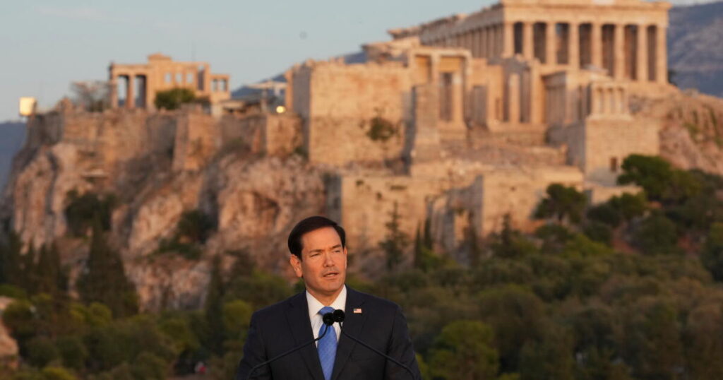 Rubio, in Greece, calls for the West to restore founding democratic principles and values