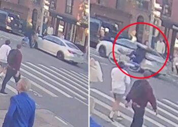 Unmarked NYPD car slams into cyclist after running red light in Brooklyn: video
