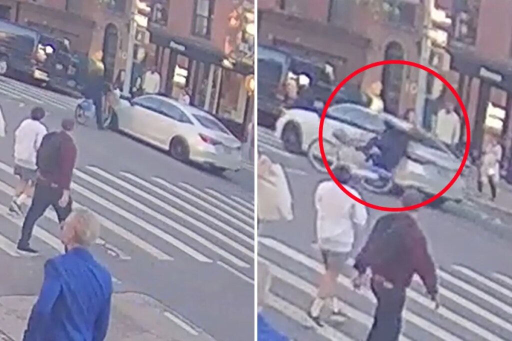 Unmarked NYPD car slams into cyclist after running red light in Brooklyn: video