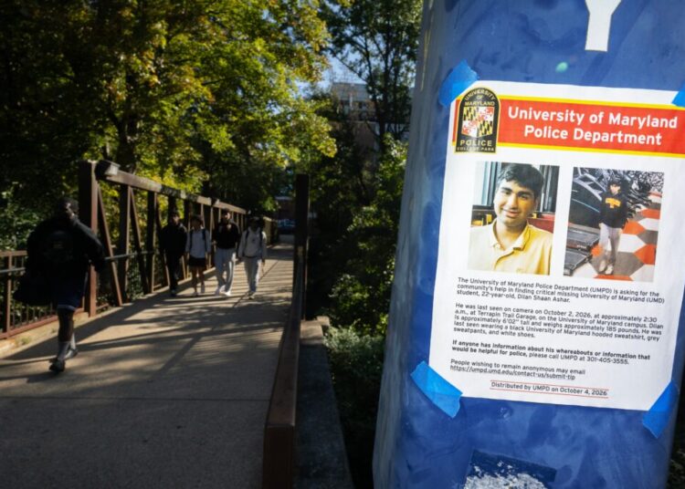 Maryland college student still missing after extensive, multiday search