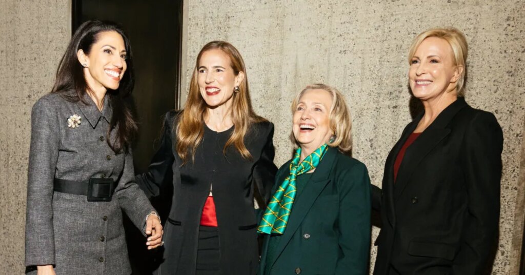 Hillary Clinton, Chloe Fineman and Esther Perel Toast the Pantsuit