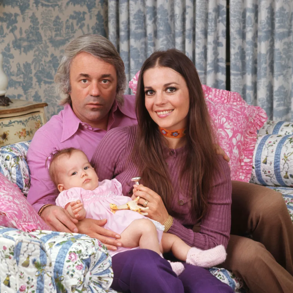 Natalie Wood and husband Richard Gregson with baby daughter Natasha Gregson Wagner.