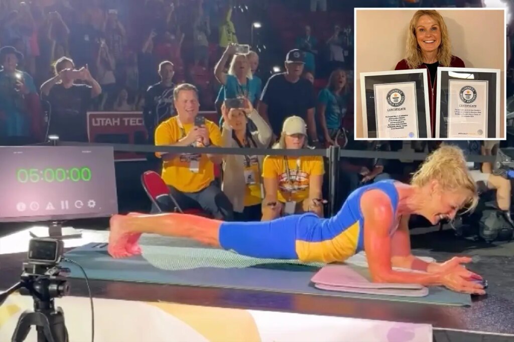 Grandmother of 12 smashes world record with five-hour abdominal plank