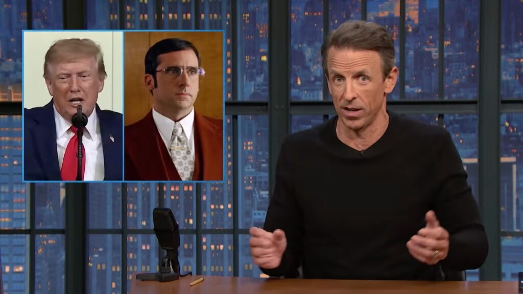 Seth Meyers Rethinks Which ‘Anchorman’ Character Trump Is After Latest Rallies