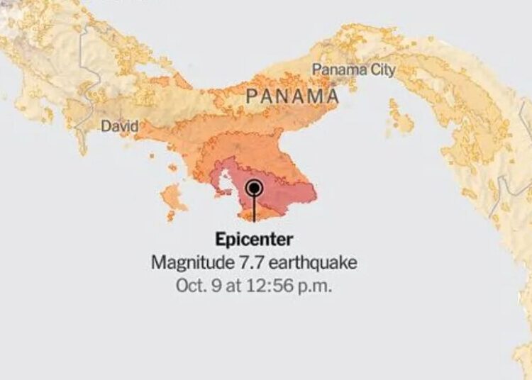 Panama Shaken by Large Earthquake and Its Aftershocks