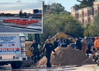 NY construction worker dies after he’s submerged during water main break near Long Island’s largest mall