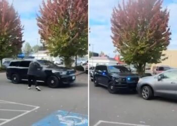 Unhinged lefties attack ICE agents in Oregon parking lot, smash vehicle with bat: video